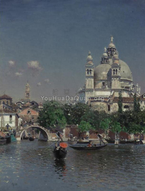 Venetian Lagoon Near the Church of Santa Maria della Salute - 马丁·瑞克·奥尔特加
